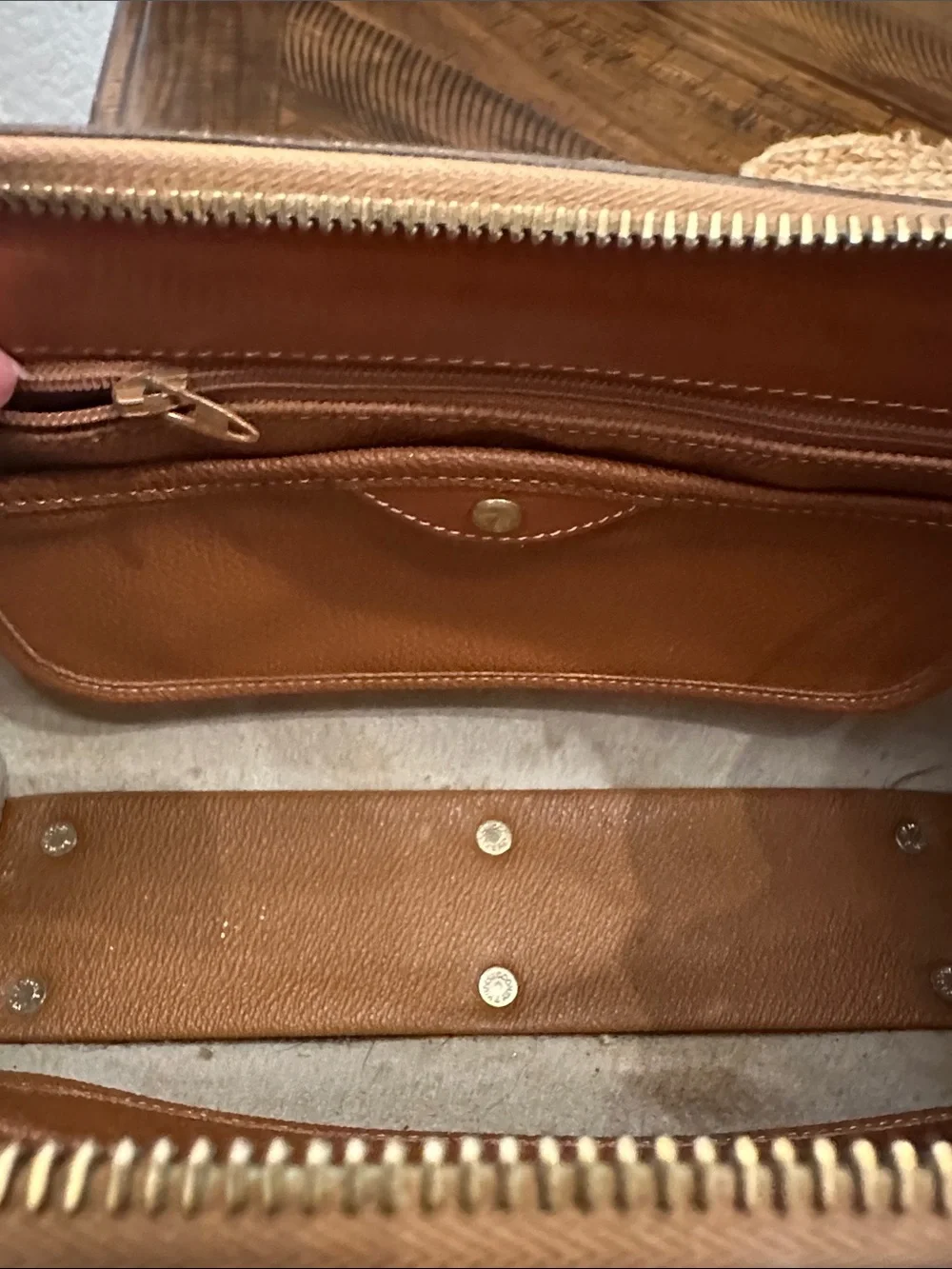 Dooney & Bourke Cream and Tan Leather Crossbody Bag - Picture 8 of 14